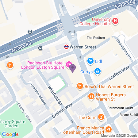 Karta till Radisson Blu Edwardian Grafton