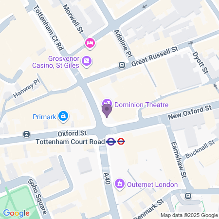 Karta till Dominion Theatre