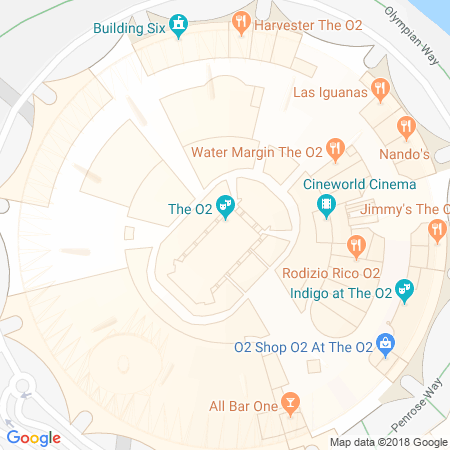 Karta till O2 Arena