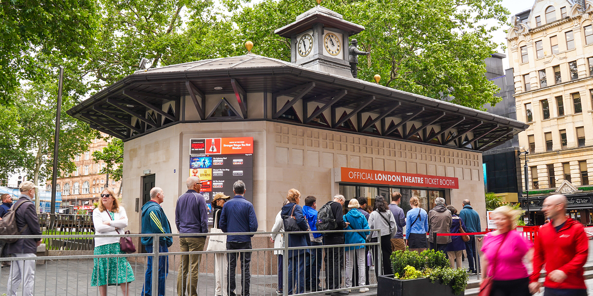 TKTS-kiosken vid Leicester Square